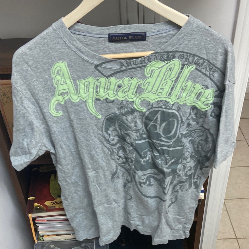 Aqua Blue Graphic T-Shirt